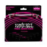 Ernie Ball - Paquete de 10 Cables de Audio para Pedal Board, Blanco Angulado/Angulado Mod.6387